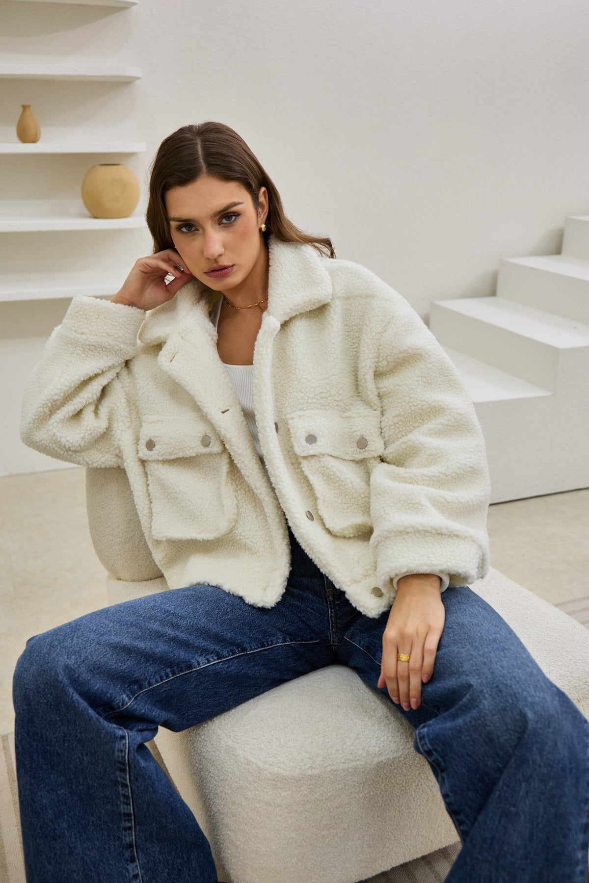 Off White Teddy Jacket