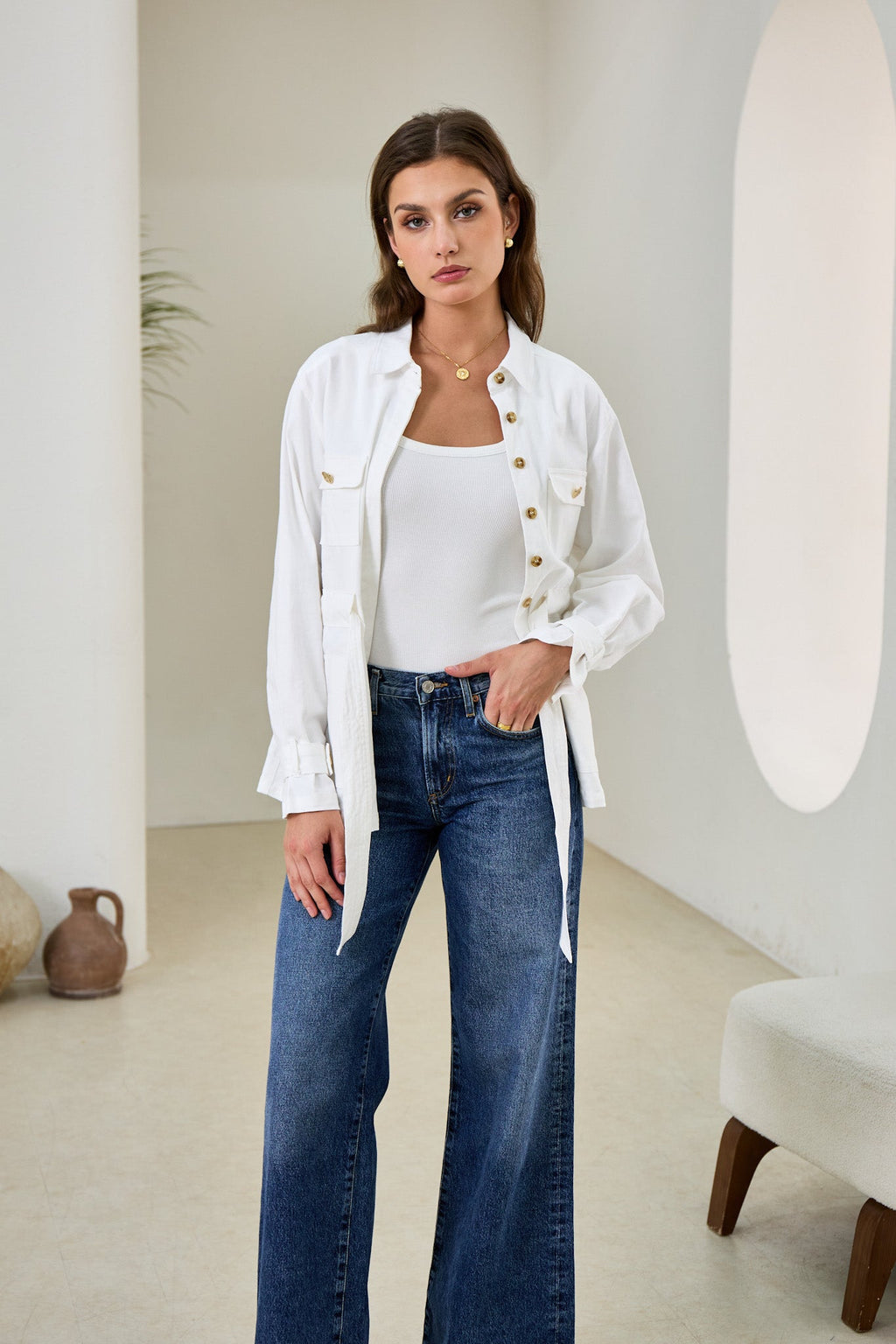 White Belted Jacket
