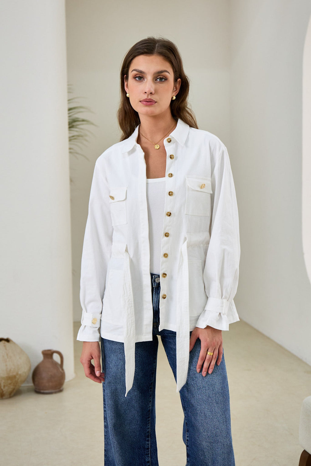White Belted Jacket