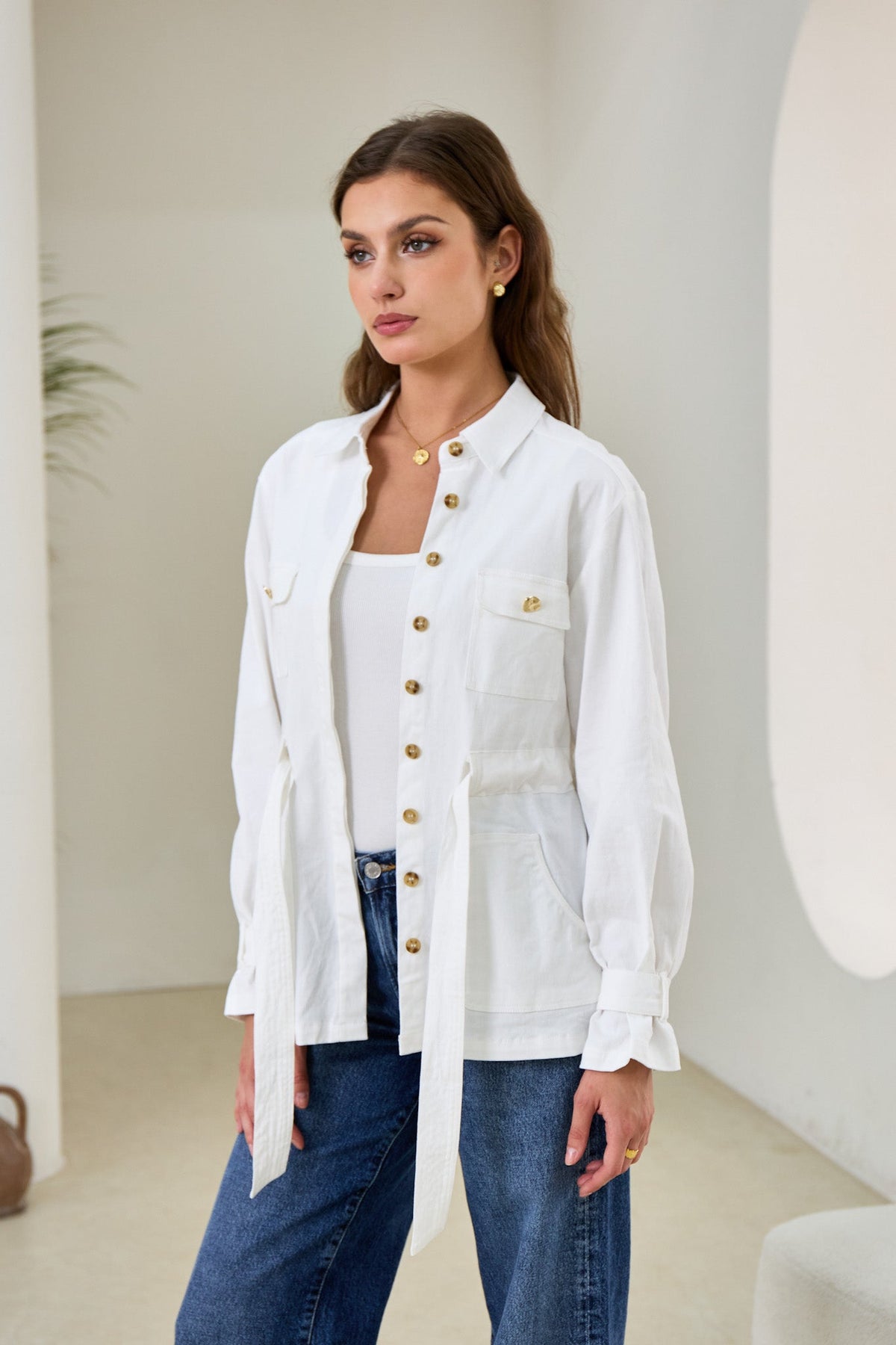 White Belted Jacket