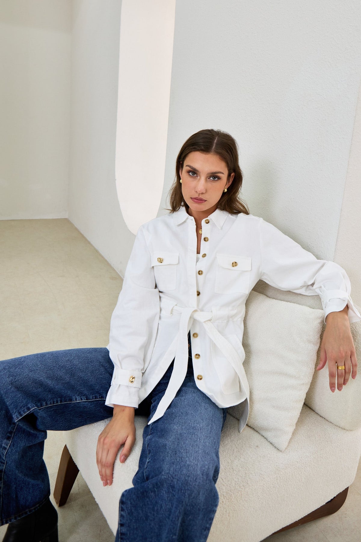 White Belted Jacket