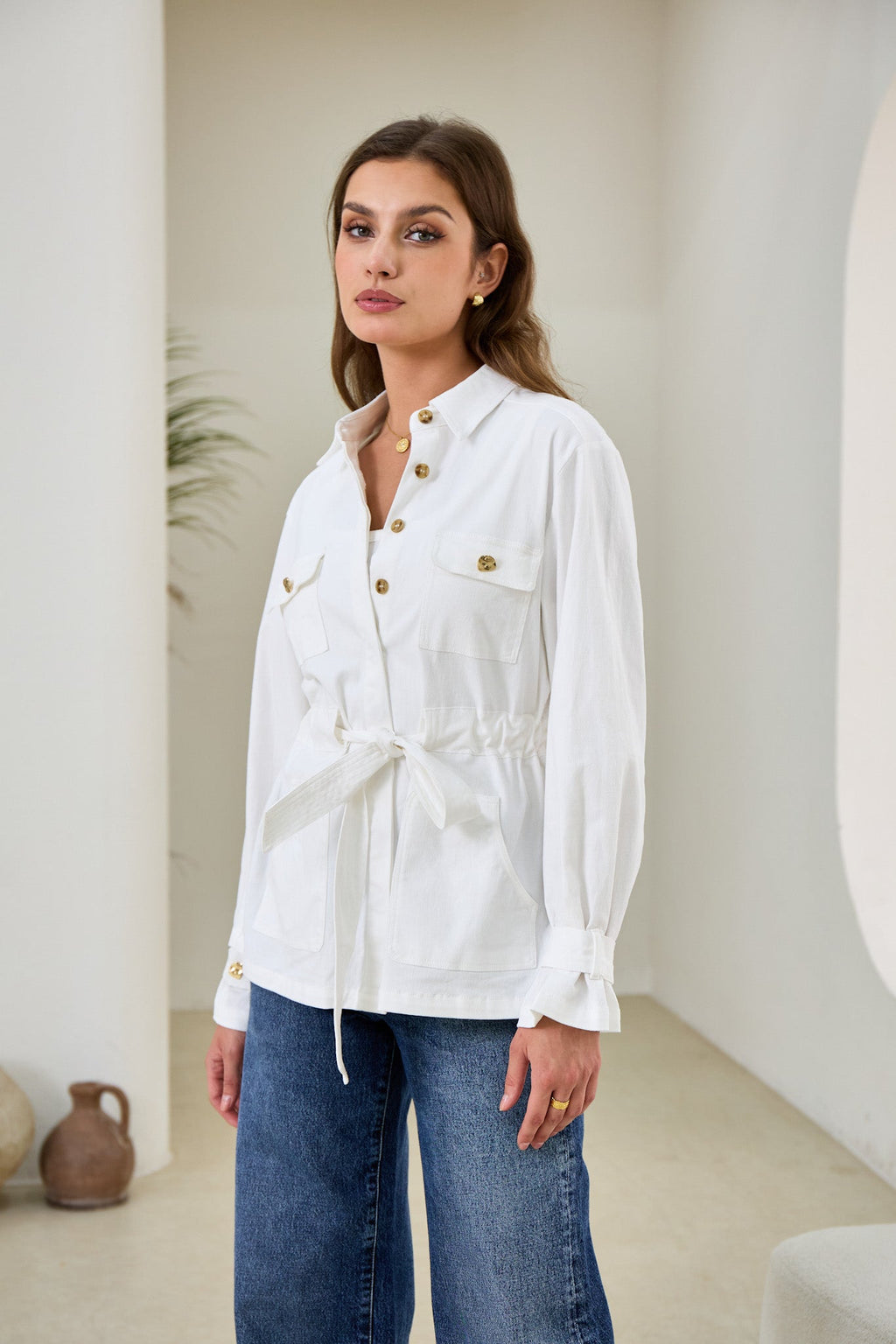 White Belted Jacket