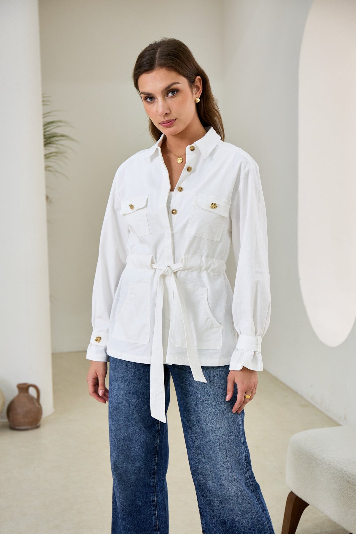White Belted Jacket