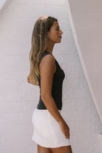 Black Square Neck Top