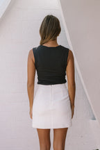 Black Square Neck Top