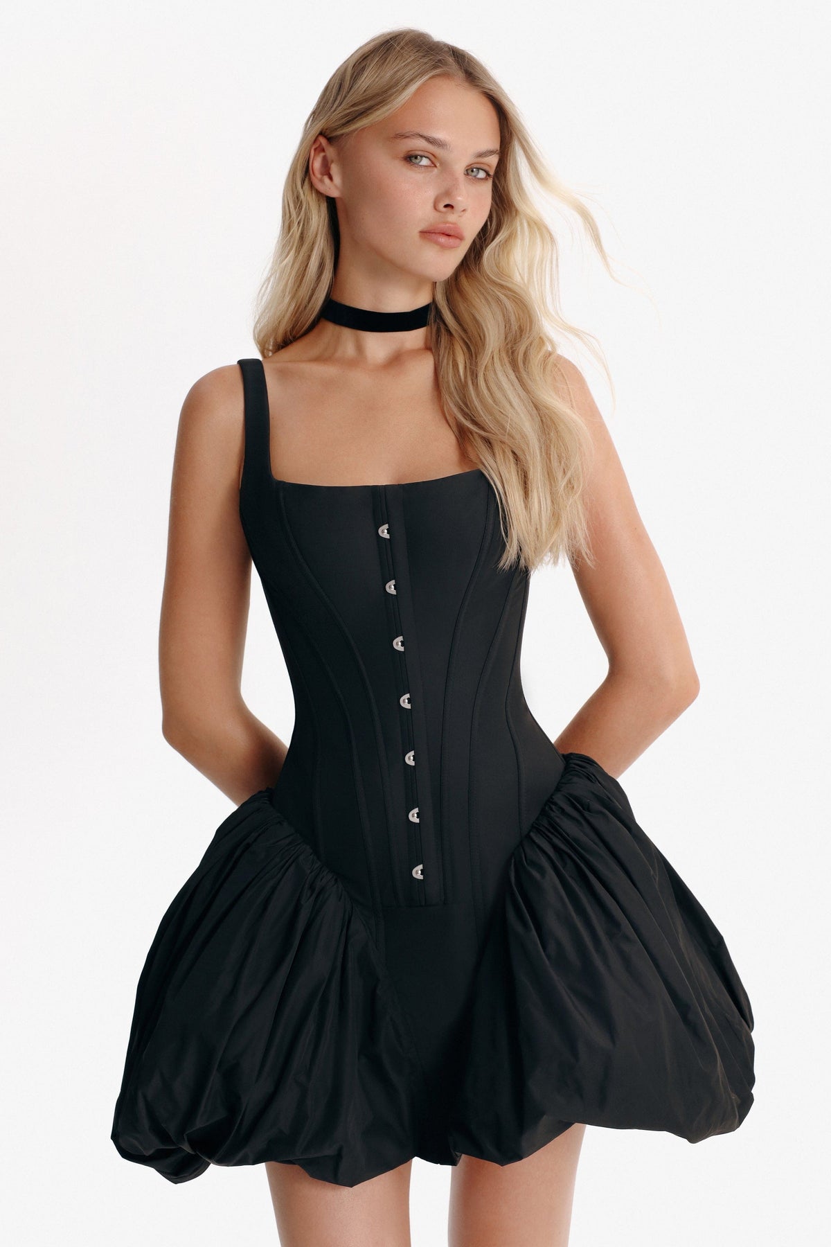 Featherlight Taffeta Retro-Vibe Vibe Short Dress