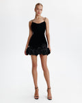 Black Velvet Heart Neck Corset Mini Dress