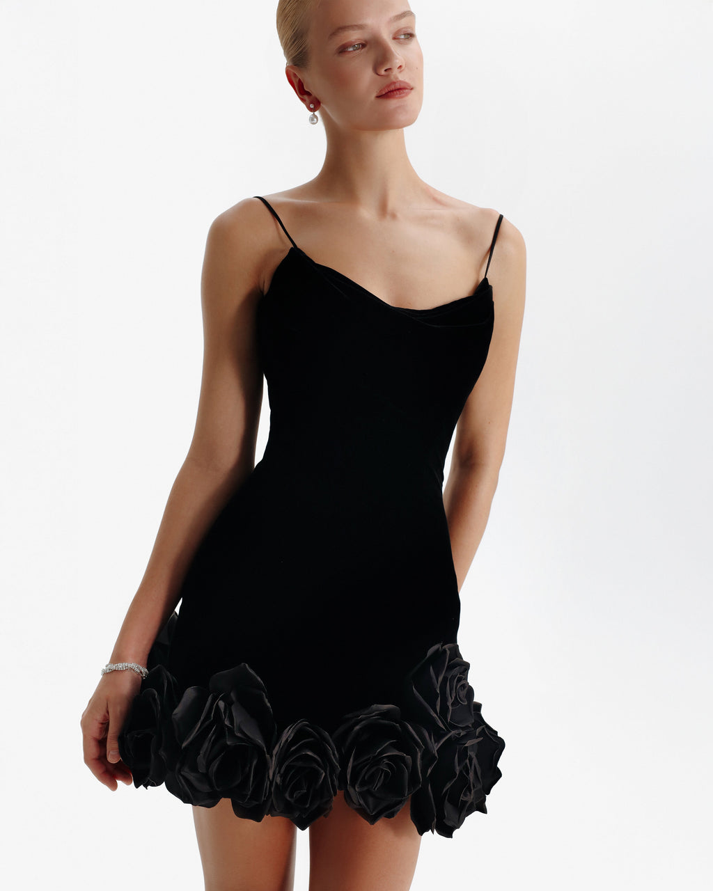 Black Velvet Heart Neck Corset Mini Dress