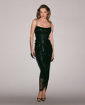 Black Sequins Evening Midi Skirt