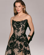 Nude Base Black Lace Handmade Sculpting Corset