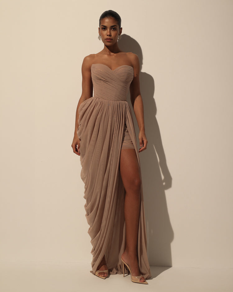 Corset Tulle Voluminous Maxi Dress