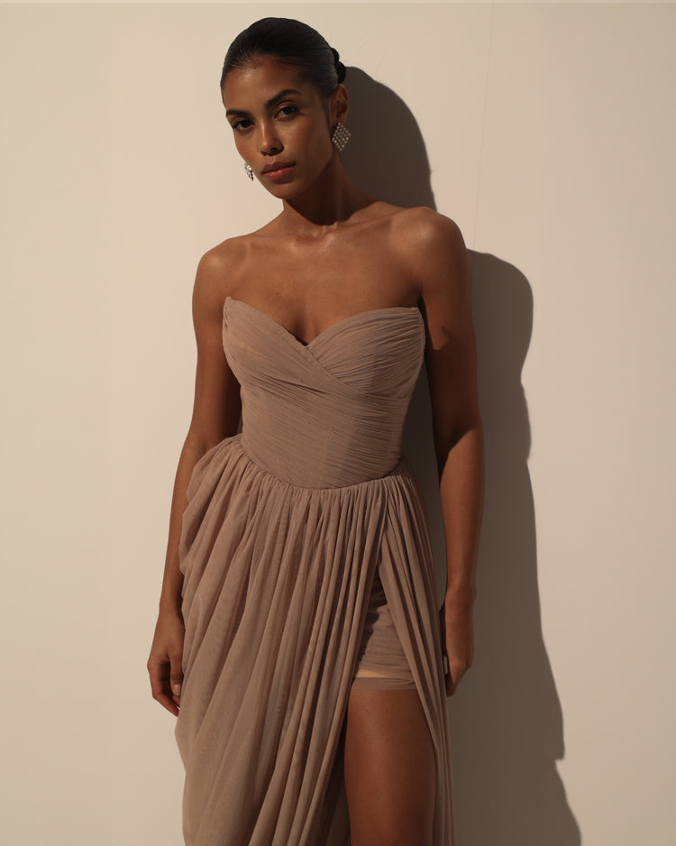 Corset Tulle Voluminous Maxi Dress
