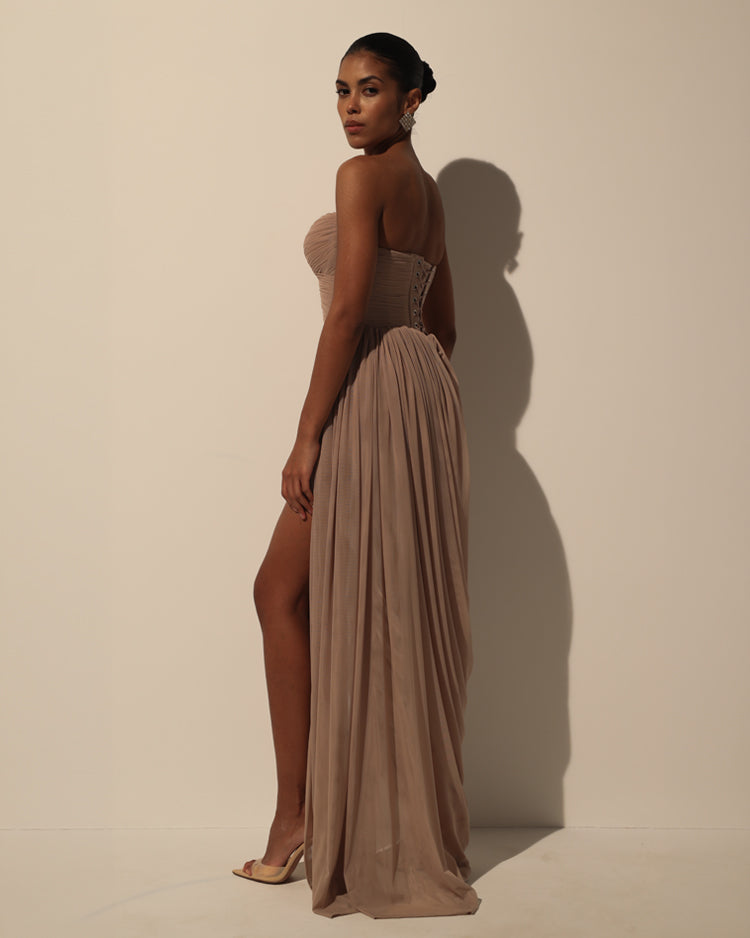 Corset Tulle Voluminous Maxi Dress