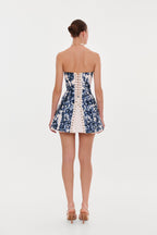 Blue Hydrangea Lace A-Line Mini Dress