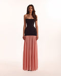 Black Pink Two-Piece Strapless Dress