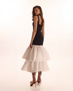 Wide Strap Fitted Detachable Ruffle Dress