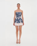Blue Hydrangea Lace A-Line Mini Dress