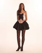 Black Taffeta Voluminous Balloon Mini Skirt