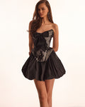 Black White Big Bow Corset Top