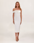 Asymmetrical-Knot One-Off-Shoulder Evening Gown
