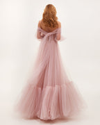 Misty-Rose Tulle Prom Evening Dress